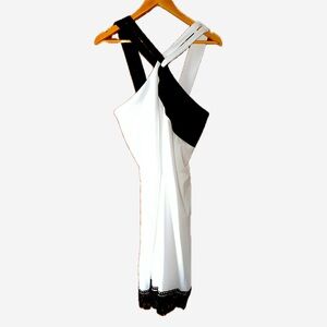 Classy Black and White Criss Cross Dress